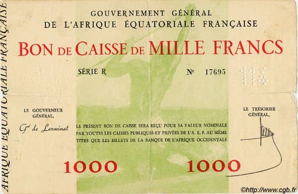 1000 Francs from French Equatorial Africa