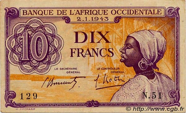10 Francs from French West Africa