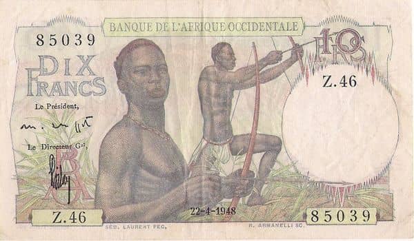 10 Francs from French West Africa