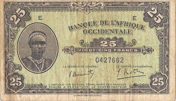 25 Francs from French West Africa