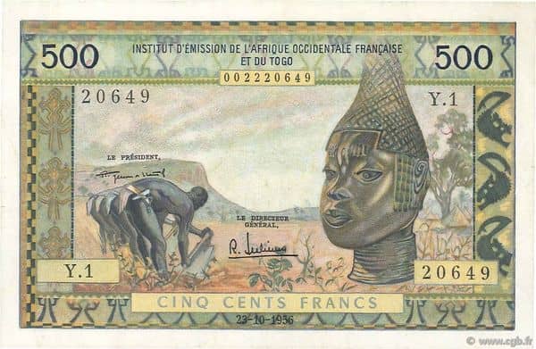 500 Francs from French West Africa
