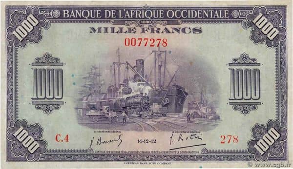 1000 Francs from French West Africa