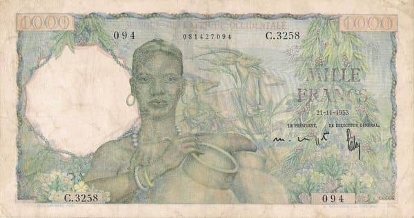 1000 Francs from French West Africa