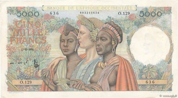 5000 Francs from French West Africa