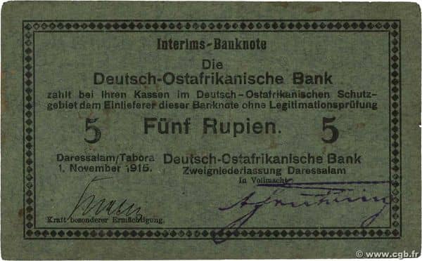 5 Rupien from German East Africa