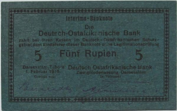 5 Rupien from German East Africa