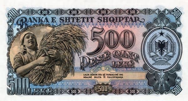500 Lekë from Albania