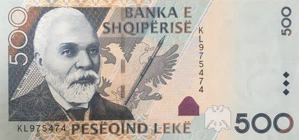 500 Lekë from Albania