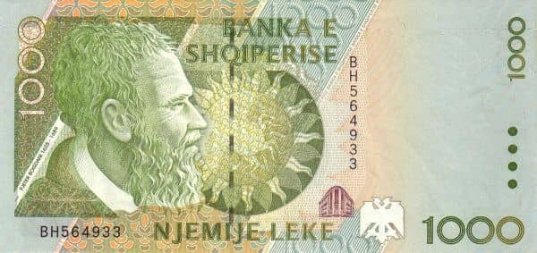 1000 Lekë from Albania