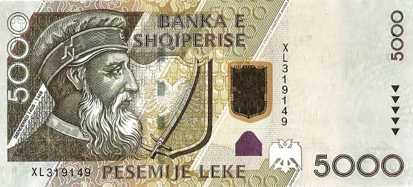 5000 Lekë from Albania
