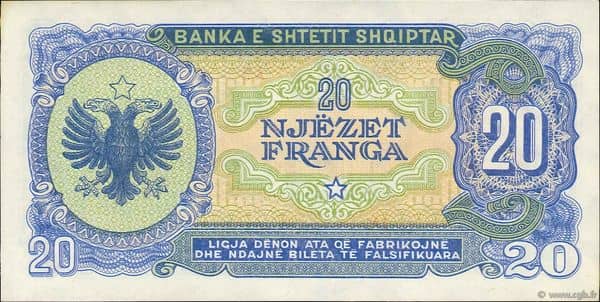 20 Franga from Albania