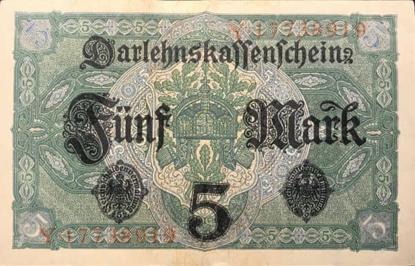 5 Mark Darlehnskassenschein from Germany-Empire