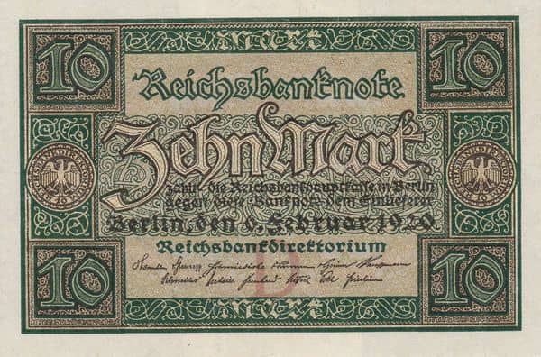 10 Mark Reichsbanknote from Germany-Empire