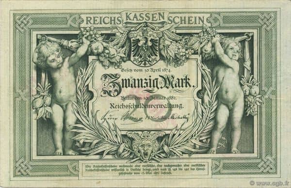 20 Mark Reichskassenschein from Germany-Empire