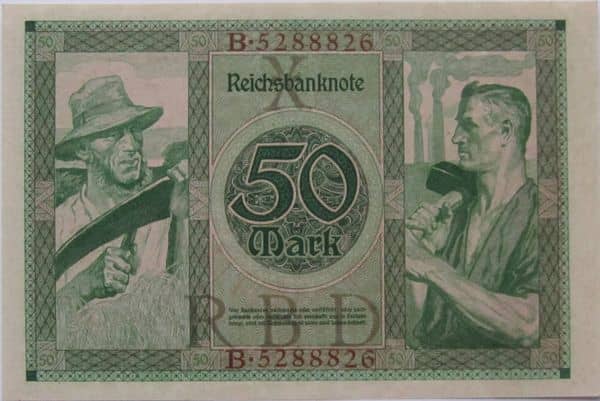 50 Mark Reichsbanknote from Germany-Empire