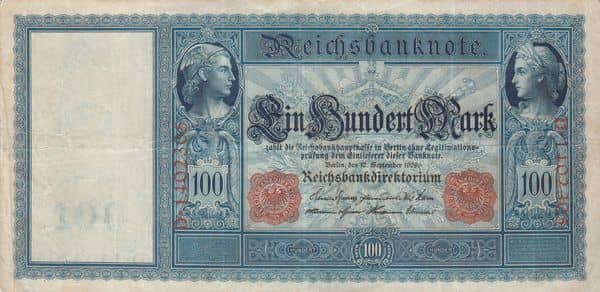 100 Mark Reichsbanknote from Germany-Empire