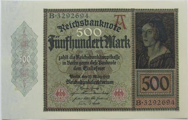 500 Mark Reichsbanknote from Germany-Empire