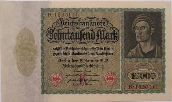 10000 Mark Reichsbanknote from Germany-Empire