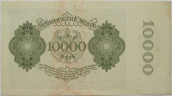10000 Mark Reichsbanknote from Germany-Empire