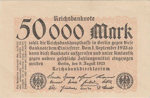 50000 Mark Reichsbanknote from Germany-Empire