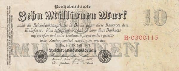 10000000 Mark Reichsbanknote from Germany-Empire