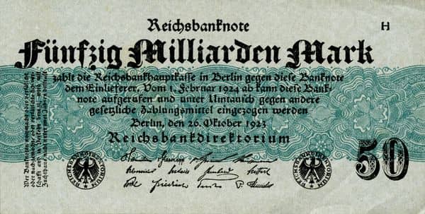 50000000000 Mark Reichsbanknote from Germany-Empire