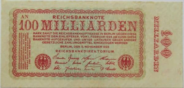 100000000000 Mark Reichsbanknote from Germany-Empire