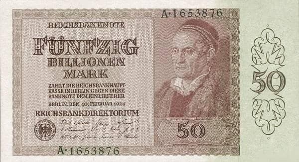 50000000000000 Mark Reichsbanknote from Germany-Empire