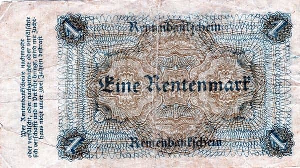 1 Rentenmark Rentenbank from Germany-Empire