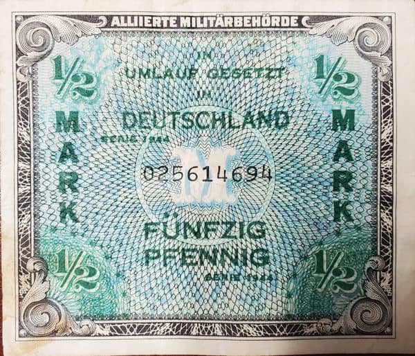 ½ Mark Allied Occupation from Germany-Empire