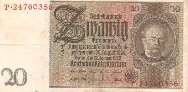 20 Reichsmark Reichsbanknote from Germany-Empire