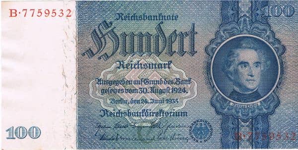 100 Reichsmark Reichsbanknote from Germany-Empire
