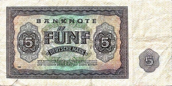 5 Deutsche Mark from Germany-Democratic Republic
