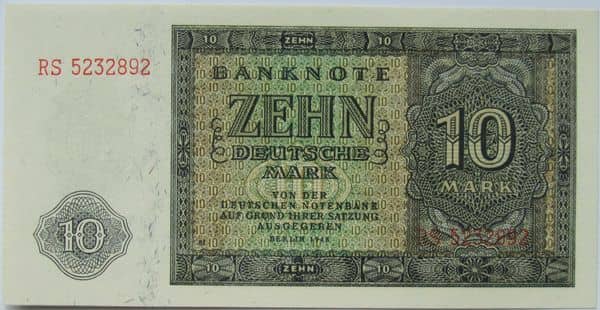 10 Deutsche Mark from Germany-Democratic Republic