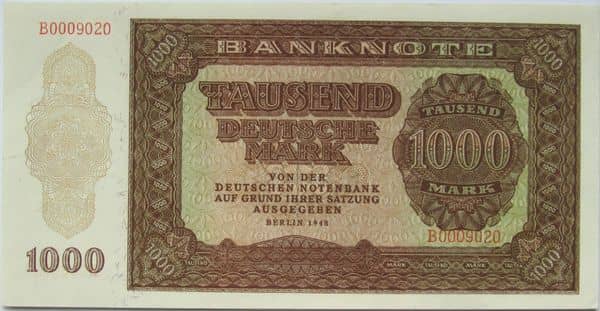 1000 Deutsche Mark from Germany-Democratic Republic