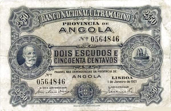 2½ Escudos from Angola