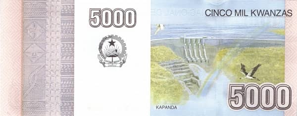 5000 Kwanzas from Angola