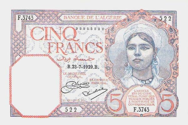 5 Francs from Algeria