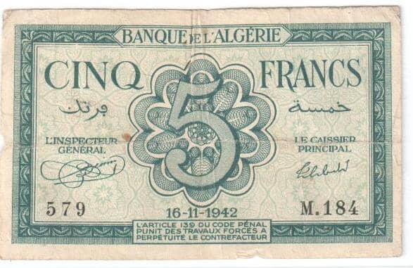 5 Francs from Algeria