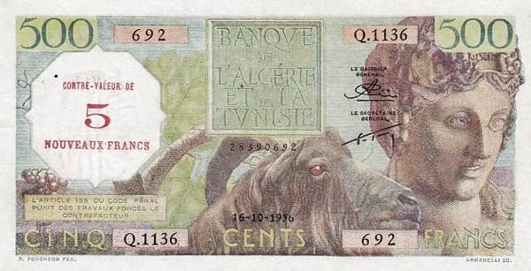 5 Nouveaux Francs from Algeria