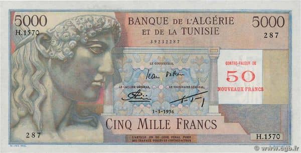 50 Nouveaux Franc from Algeria