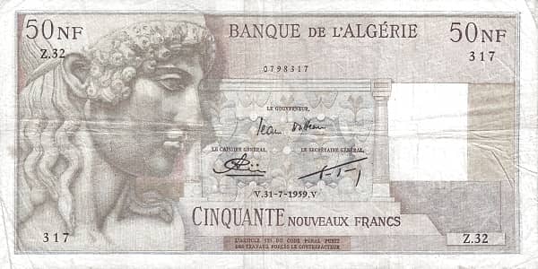 50 Nouveaux Francs from Algeria