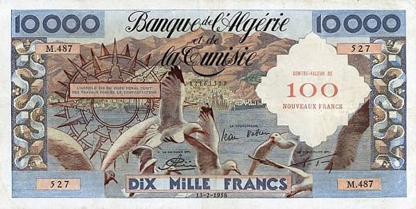 100 Nouveaux Francs from Algeria