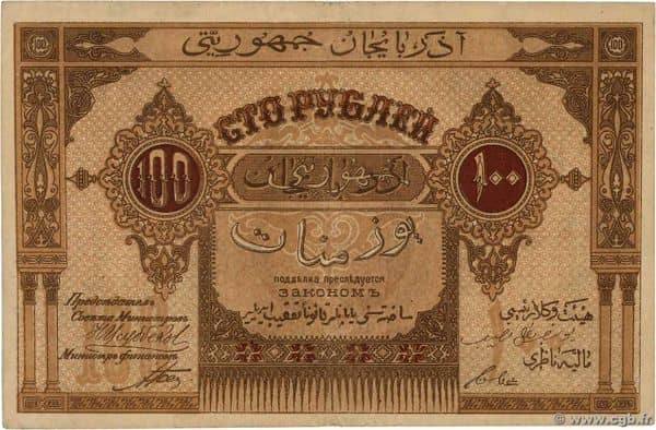 100 Rubles from Azerbaijan