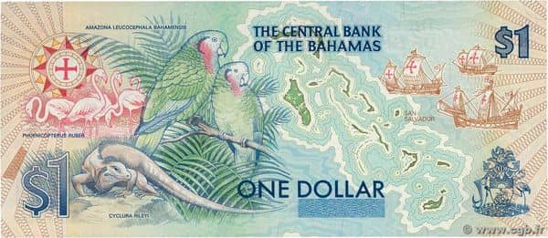1 Dollar Quincentennial of First Landfall of Columbus from Bahamas