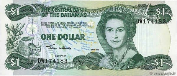 1 Dollar Elizabeth II from Bahamas