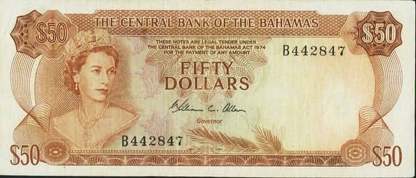 50 Dollars Elizabeth II from Bahamas