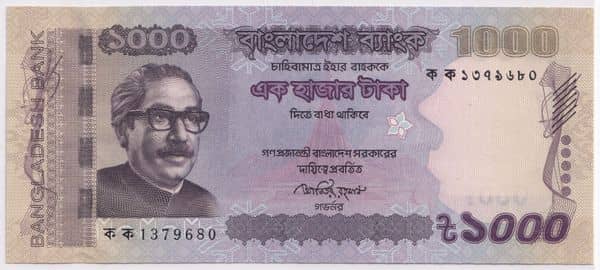 1000 Taka from Bangladesh
