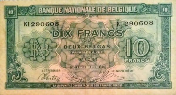 10 Francs from Belgium