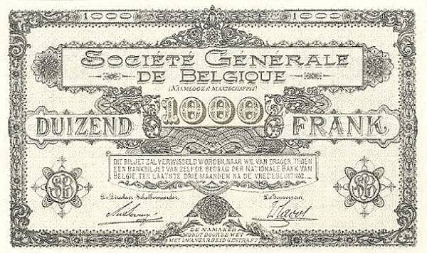 1000 Francs from Belgium